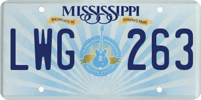 MS license plate LWG263