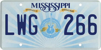 MS license plate LWG266
