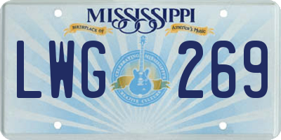 MS license plate LWG269
