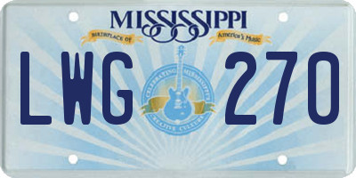 MS license plate LWG270