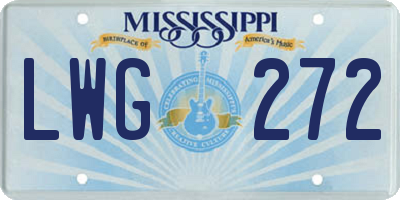 MS license plate LWG272