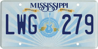 MS license plate LWG279