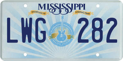 MS license plate LWG282