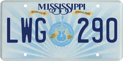 MS license plate LWG290