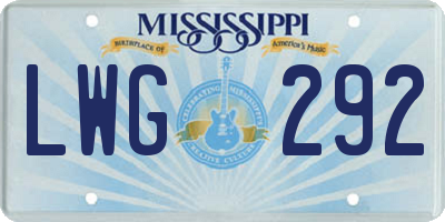 MS license plate LWG292