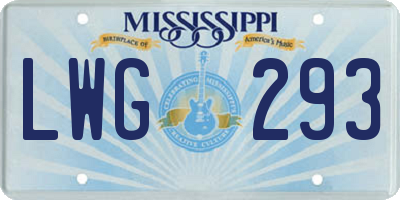 MS license plate LWG293