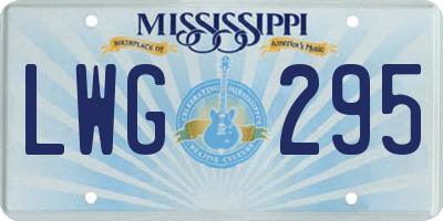 MS license plate LWG295
