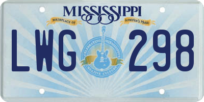 MS license plate LWG298