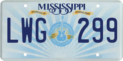 MS license plate LWG299