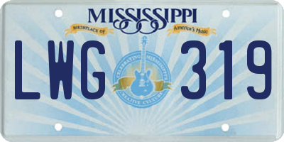 MS license plate LWG319
