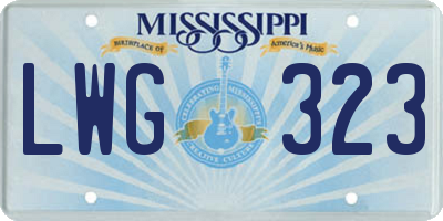 MS license plate LWG323