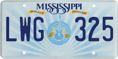 MS license plate LWG325