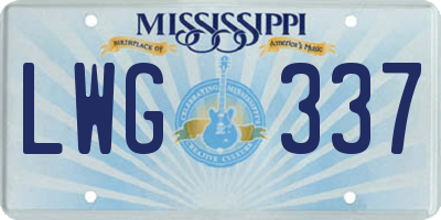 MS license plate LWG337