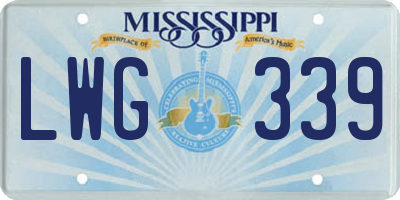 MS license plate LWG339