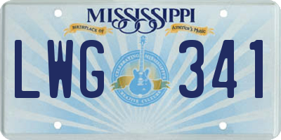 MS license plate LWG341