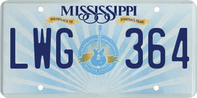 MS license plate LWG364