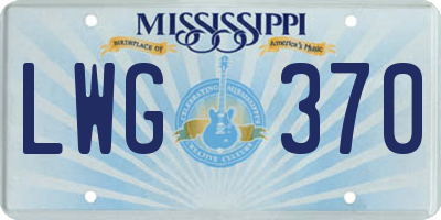 MS license plate LWG370