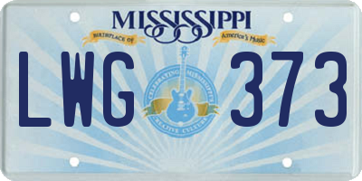 MS license plate LWG373