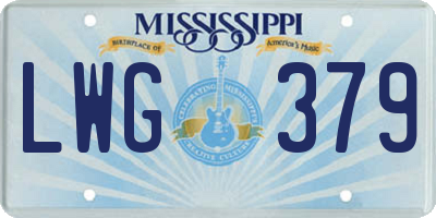 MS license plate LWG379