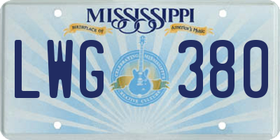 MS license plate LWG380