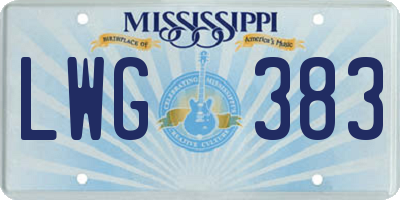 MS license plate LWG383