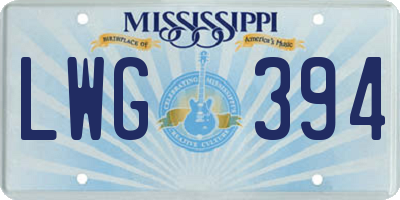 MS license plate LWG394
