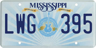 MS license plate LWG395