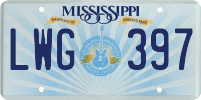 MS license plate LWG397