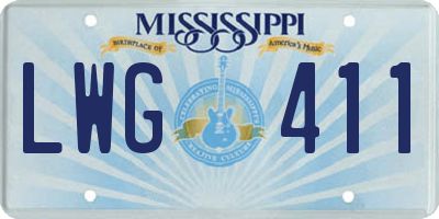 MS license plate LWG411