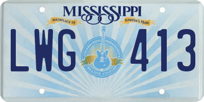 MS license plate LWG413