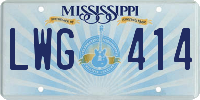 MS license plate LWG414