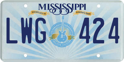 MS license plate LWG424