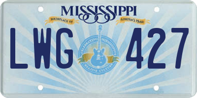 MS license plate LWG427