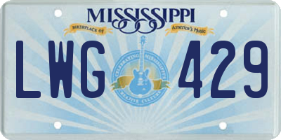 MS license plate LWG429