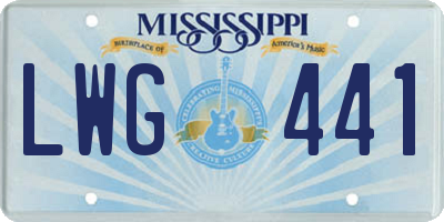 MS license plate LWG441