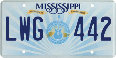 MS license plate LWG442