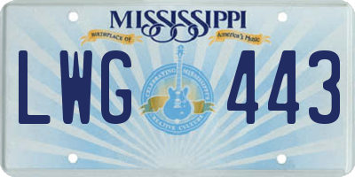 MS license plate LWG443