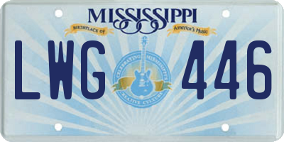 MS license plate LWG446