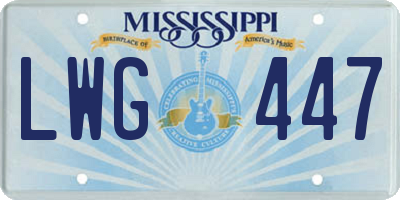 MS license plate LWG447