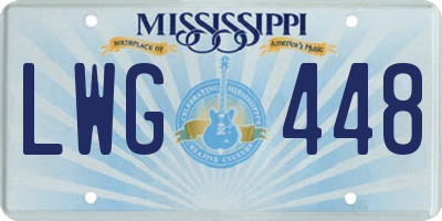 MS license plate LWG448