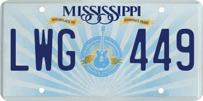 MS license plate LWG449