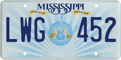 MS license plate LWG452