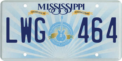 MS license plate LWG464