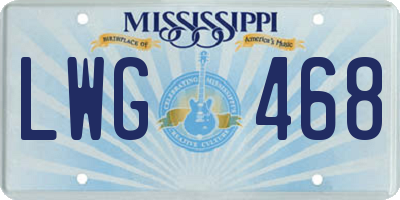 MS license plate LWG468