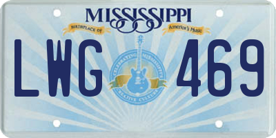 MS license plate LWG469
