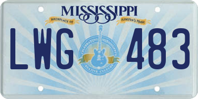MS license plate LWG483