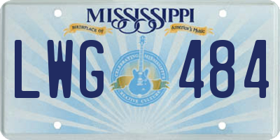 MS license plate LWG484