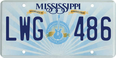 MS license plate LWG486