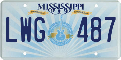 MS license plate LWG487