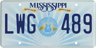 MS license plate LWG489
